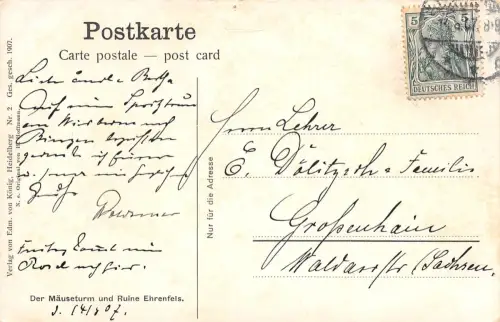 Bingen am Rhein Mäuseturm Ruine Ehrenfels gl1907 195.395