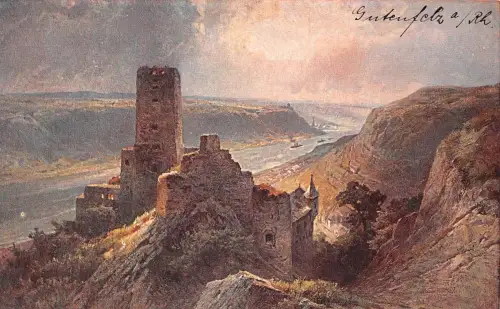 Oberwesel am Rhein Burg Gutenfels Künstlerkarte ngl 195.494