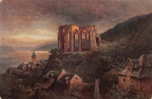 Bacharach am Rhein Wernerkapelle Künstlerkarte gl1921 195.517