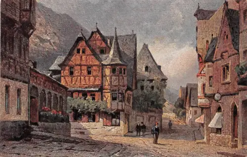Bacharach am Rhein Das alte Haus Künstlerkarte ngl 195.547