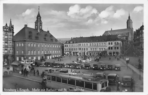 Annaberg Markt mit Rathaus gl1938 195.595