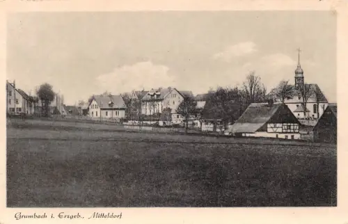 Grumbach im Erzgeb. Panorama Fotokarte gl1954 195.635