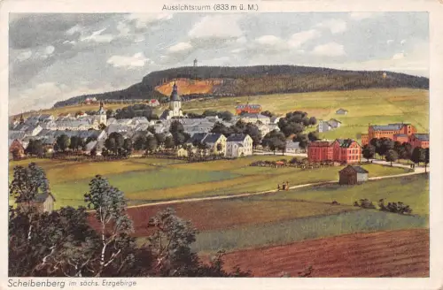 Scheibenberg Panorama Künstlerkarte ngl 195.806
