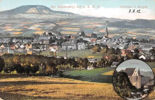 Schlettau Panorama Schloß ngl 195.814