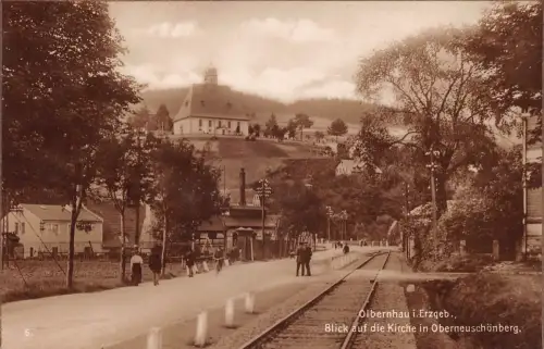 Olbernhau (Erzgebirge) Blick auf die Kirche gl1931 195.827