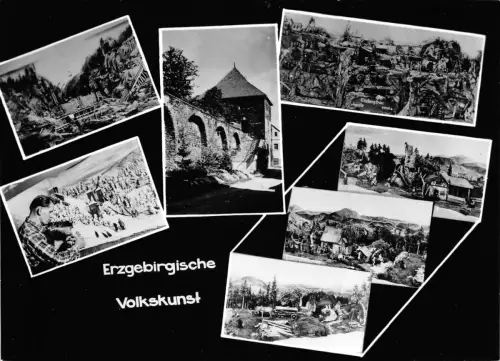 Marienberg in Sachsen Erzgebirgische Volkskunst Mehrbildkarte ngl 195.925