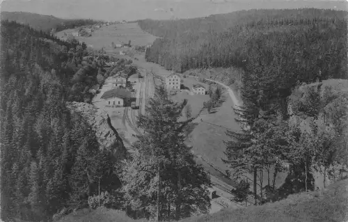 Zöblitz Blick vom Oberlauterstein auf den Bahnhof ngl 195.966