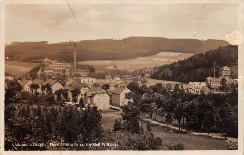 Gelenau (Erzgebirge) Heroldstraße mit Wiltzsch gl1937 196.018
