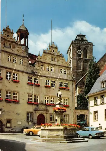 Bad Hersfeld Brunnen mit Rathaus gl1974 196.346