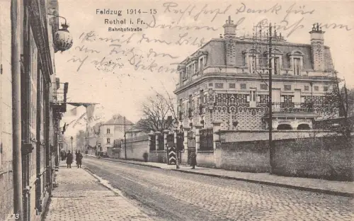 Frankreich Rethel Bahnfofstraße feldpgl1915 196.372
