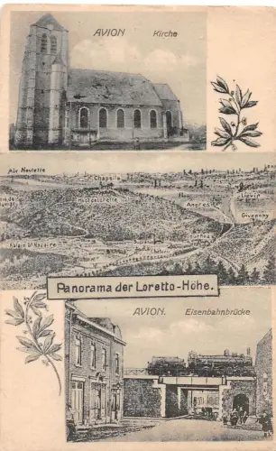 Frankreich Avion Kirche Eisenbahnbrücke Panorama ngl1915 196.373