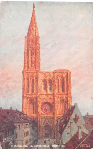 Elsass Strasbourg La Cathedral Künstlerkarte ngl 196.420