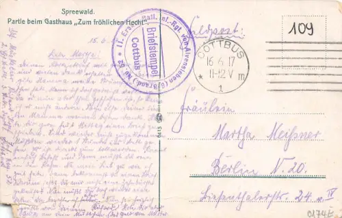 Militär-Briefstempel I.WK "II. Ersatz-Batl…" gl1917 196.452