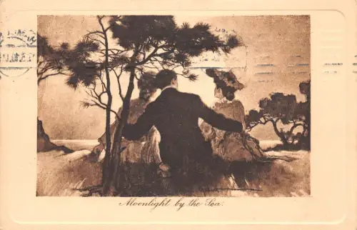 Thematik Moonlight by the Sea England Künstlerkarte gl1910 196.493
