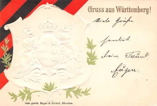 Wappen Württemberg Prägekarte gl 196.552