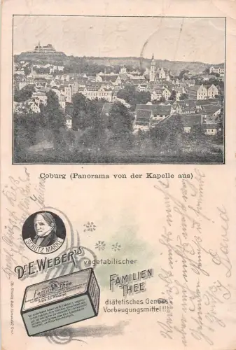 Reklame Dr. E. Weber`s vegetablischer Familien Thee, Coburg gl1900 196.560