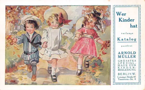 Reklame Arnold Müller Kinder-Bekleidung, Berlin ngl 196.564