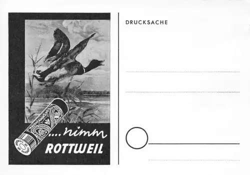 Reklame Rottweil Jagdpatronen Einladung zum Übungsschießen ngl 196.580