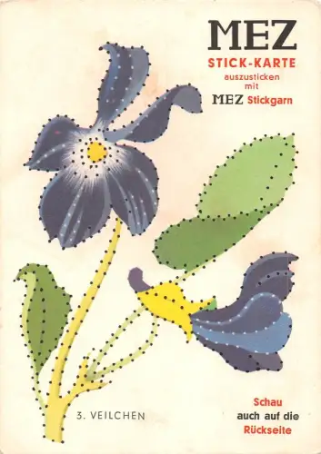 Reklame MEZ Stickfäden, Stick-Karte ngl 196.582