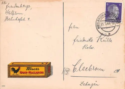 Reklame Knorr Hahn-Maccaroni, Heilbronn gl1944 196.569