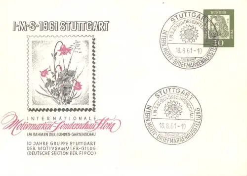 Stuttgart Sonderkarte Motivmarken-Sonderschau 1961 ngl 196.651