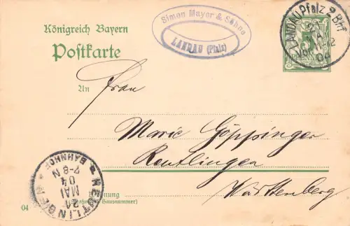 Landau (Pfalz) GA Bayern Fa. Simon Mayer & Söhne gl1904 196.686