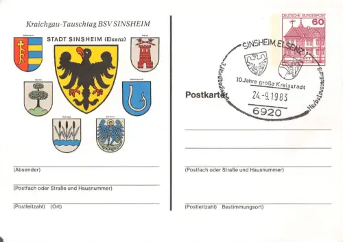 Sinsheim/Elsenz Postkarte Kraichgau-Tauschtag ngl 196.672