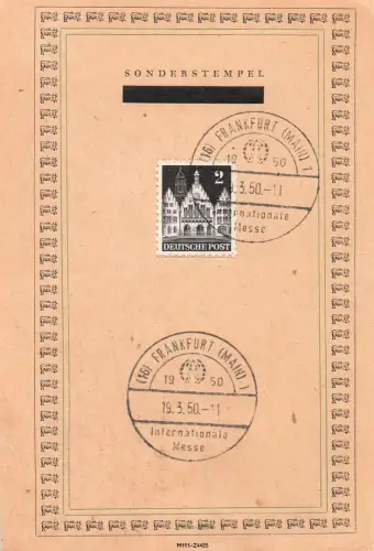 Frankfurt (Main) Sonderstempel Intern. Messe 1950 ngl 196.676