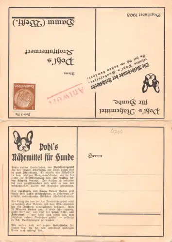 Hamm i. W. Doppelkarte Fa. Pohl Kraftfutterwerk ngl 196.708