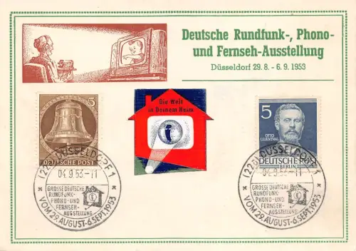 Düsseldorf Karte Deutsche Rundfunk-Ausstellung 1953 ngl 196.706