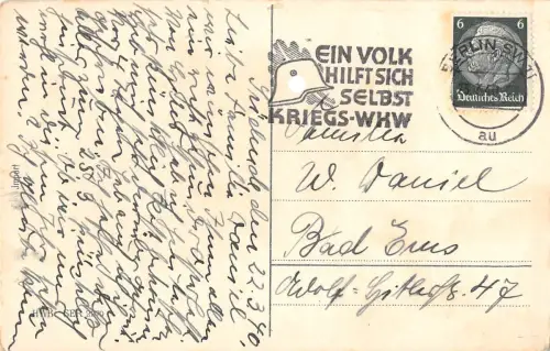 Stempel "Ein Volk hilft sich selbst Kriegs-WHW gl23.3.40 196.722