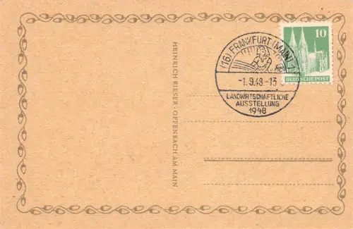 Frankfurt (Main) Sonderstempel Landw. Ausstellung 1948 ngl 196.660