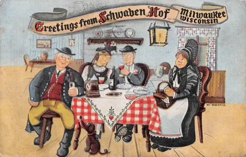 USA Milwaukee, Wisconsin, Greetings from Schwaben Hof gl1952 196.830