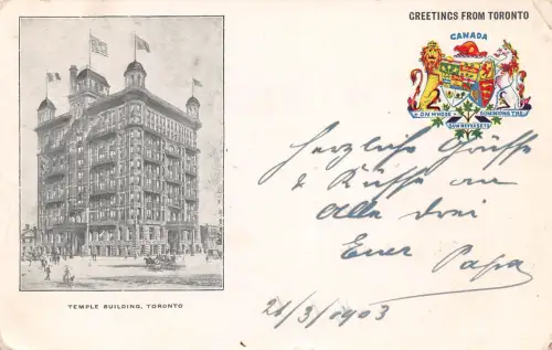 Canada Toronto Temple Building gl1903 196.884