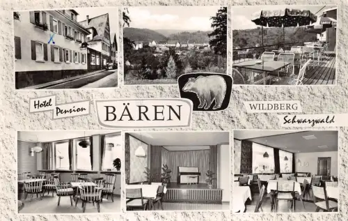 Wildberg Schwarzwald Hotel Pension Bären Mehrbildkarte gl1971 196.957