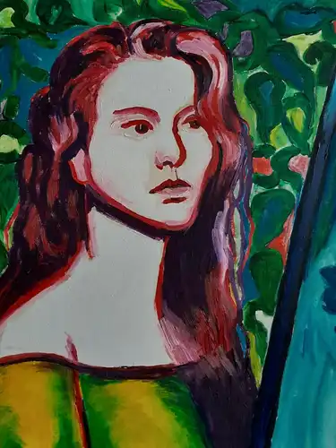 H597-Portrait-Ölbild-Ölgemälde-Bild-signiert-Johann Marsteurer-Gemälde-Frau-