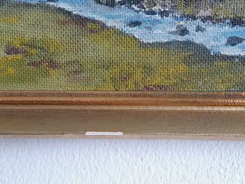 H522-Ölbild-Öl auf Holz-Landschaftsbild-Gemälde-Naturbild-gerahmt-monogrammiert-