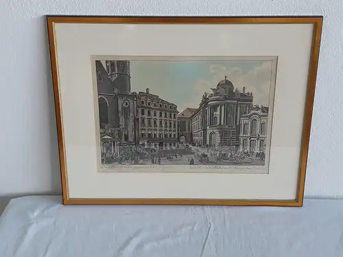 H570-Stadtbild-Gemälde-Bild-Passepartout-gerahmt-