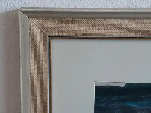 H482-Aquarell-Landschaftsbild-hinter Glas-Bild-Gemälde-Passepartout-gerahmt-