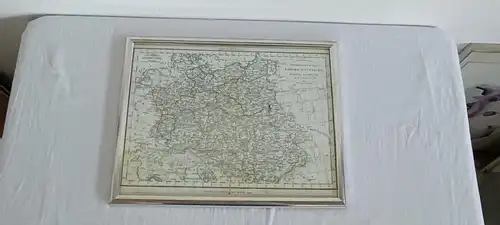H463-Landkarte-Druck-Kaiserreich Österreich-1812-hinter Glas-Bild-gerahmt-