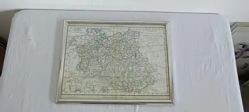 H463-Landkarte-Druck-Kaiserreich Österreich-1812-hinter Glas-Bild-gerahmt-