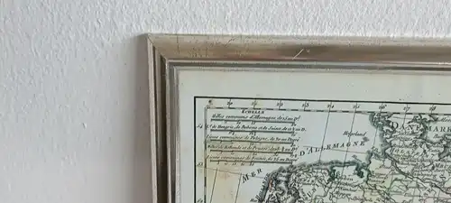 H462-Landkarte-Druck-alt-Deutsche Reich-1780-gerahmt-hinter Glas-