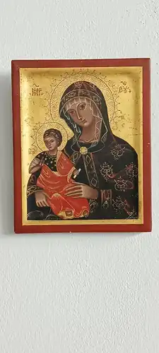H436-Ikone-Madre della Consolazione-Heiligenbild-Gemälde-Bild-gerahmt-