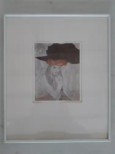 H302-Portrait-Druck-Gustav-Klimt-Motiv-Bild-gerahmt-Passepartout-
