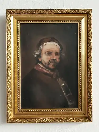 H179-Portrait-Öl auf Holz-Gemälde-Ölbild-Ölgemälde-Bild-Prunkrahmen-gerahmt-