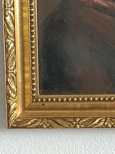 H179-Portrait-Öl auf Holz-Gemälde-Ölbild-Ölgemälde-Bild-Prunkrahmen-gerahmt-