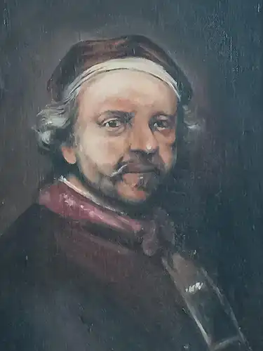 H179-Portrait-Öl auf Holz-Gemälde-Ölbild-Ölgemälde-Bild-Prunkrahmen-gerahmt-