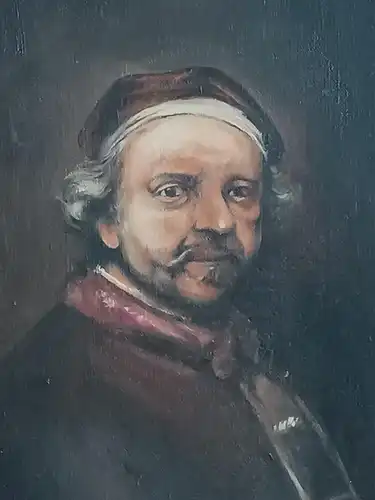 H179-Portrait-Öl auf Holz-Gemälde-Ölbild-Ölgemälde-Bild-Prunkrahmen-gerahmt-