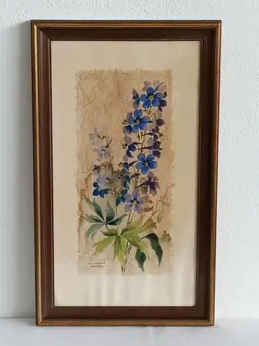 H220-Blumenbild-Gemälde-Aquarell auf handgeschöpften Papier-Bild-gerahmt-
