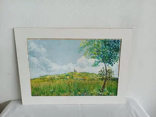 H254-Landschaftsbild-Öl auf Karton-Gemälde-Ölbild-Bild-Ölgemälde-Passepartout-